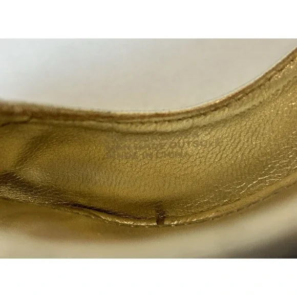 Lilly Pulitzer Shoes Womens 5.5 Gold Sandals Wedge Heels Slingback Kristen - Picture 13 of 15